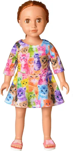 Vista 17 de Qpancy Vestidos a juego para muñecas y niñas, trajes de unicornio de manga larga, ropa de algodón