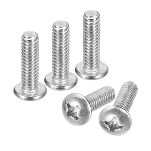 Vista 16 de uxcell Tornillos de máquina de cabeza redonda de 1/4-20x1, tornillo de acero inoxidable 304 18-8, accionamiento Phillips, totalmente roscado