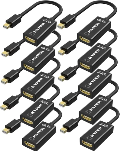 Vista 9 de Kyper USKyper-4777 - Adaptador 4K Mini DisplayPort a HDMI, 4K @30Hz Mini DP/Thunderbolt 2 a HDMI, chapado en oro, compatible con MacBook Air/Pro