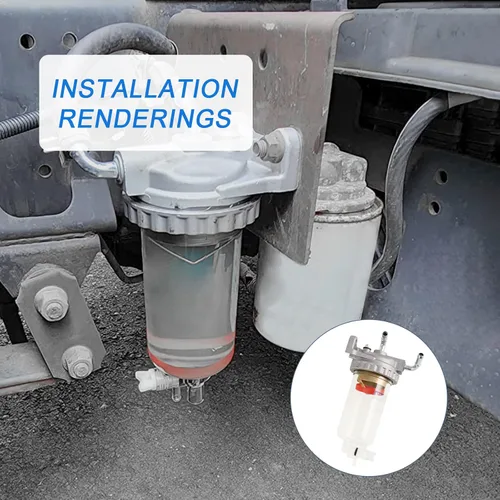 Vista 6 de Filtro de combustible Separador de sedimentador de agua compatible con Isuzu NPR HD NQR 4HE1 4.8L Reemplaza# 8971880421 8971880420 971880420 97188042