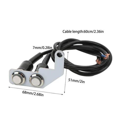 Vista 4 de Interruptor LED universal para faros delanteros de motocicleta con luz antiniebla de acero inoxidable, botón de interruptor de encendido y apagado