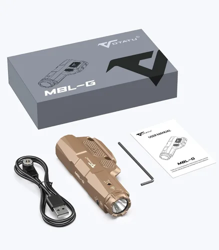 Vista 7 de VOTATU M8L-G - Combo láser de luz de 3000 lúmenes compatible con Mlok/Picatinny, linterna con función estroboscópica y haz láser verde