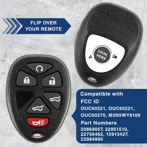 Vista 5 de KeylessOption Repuesto de llavero transmisor de 6 botones., Negro