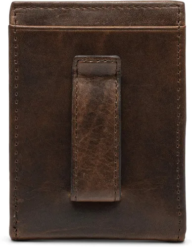 Vista 3 de WEBER'S PREMIER LEATHER - Dynasty Series - Cartera de bolsillo frontal para hombre - Bloqueo RFID de cuero de grano completo