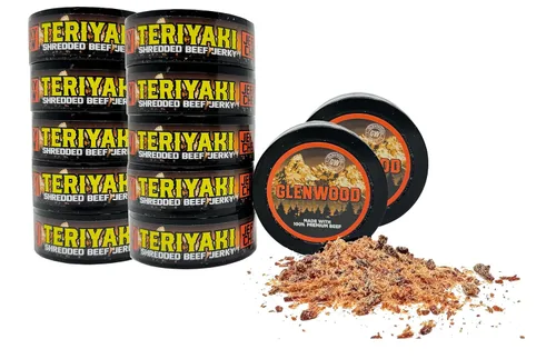 Vista 5 de Glenwood Teriyaki Beef Jerky Chew, carne seca rallada de carne seca de 0.32 onzas (paquete de 6)