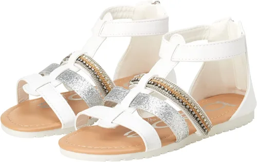 Vista 4 de bebe Sandalias para niña Sandalias de gladiador con diamantes de imitación y purpurina (niña pequeñaniña grande), Blanco, 0 Little Kid