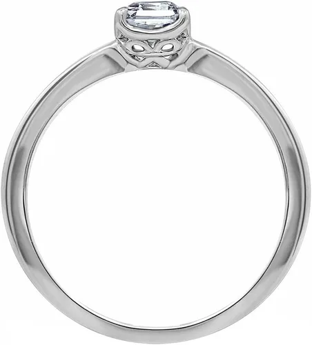 Vista 5 de Tienda Collection Anillo solitario de plata de ley con forma de fantasía hecho con circonitas de elementos infinitos
