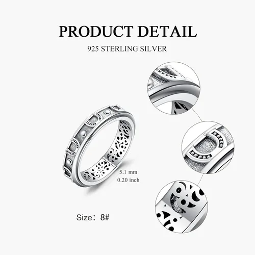 Vista 24 de YAFEINI Anillo giratorio de plata de ley para mujer, nudo celta, girasol, margarita, corazón, árbol de la vida, joyería de regalo para mujeres