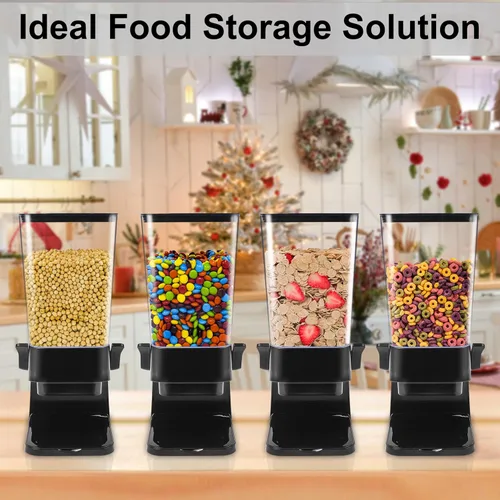 Vista 5 de Dispensador de cereales de 5L para encimera con tapas, contenedores de organización y almacenamiento para cocina y despensa, dispensador de arroz