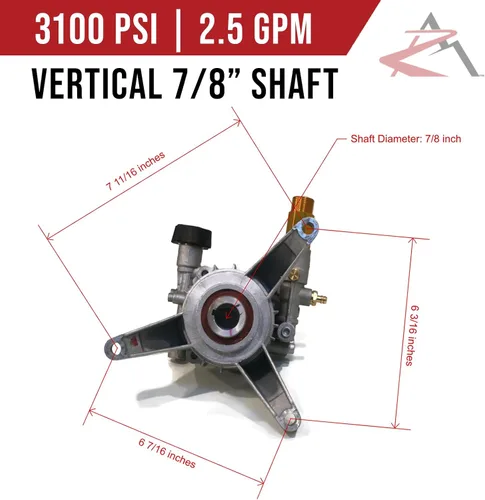 Vista 2 de The ROP Shop 3100psi Power Pressure Washer 7/8 "Bomba de agua del eje para Simpson BDG3100, MS60601