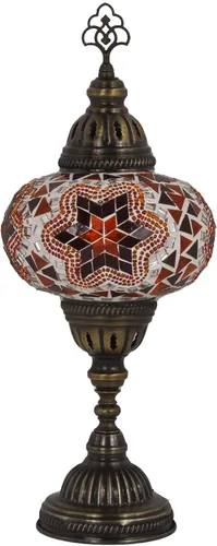 Vista 12 de Lámpara turca de mesa con 10 variantes Lámpara turca marroquí con base de bronce Lámpara de noche Tiffany hecha a mano Lámpara de noche