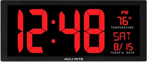 Vista 19 de AcuRite 75114M Reloj digital LED de 10 pulgadas con atenuación automática de brillo, blanco