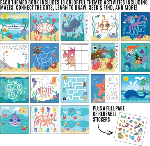 Vista 5 de Totebook Libro de Actividades Educativas de Viaje para Niños con Marcadores Lavables - Actividades de Auto y Avión, Juguetes Educativos para Niños