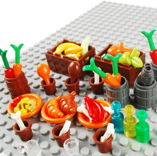 Vista 5 de 280pcs Bloques de Construcción de Alimentos Accesorios de Sencería de Cocina Juego de Ladrillos de Construcción Kit DIY Juego de Construcción