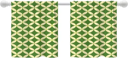 Vista 52 de Shrahala Art Nouveau Floral Pattern Blackout Curtain Tiers, Delicate Vine and Flower Design Kitchen Valance Light Blocking Tier Drapes with Rod