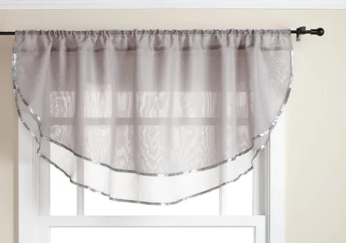 Vista 13 de Stylemaster Elegance Cenefa recta de gasa transparente, 60 x 14 pulgadas, color dorado