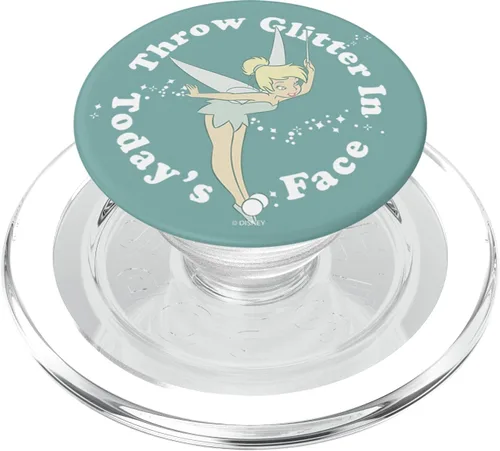 Vista 8 de Disney Peter Pan Tinkerbell - Tira con purpurina en la cara de hoy PopSockets estándar PopGrip