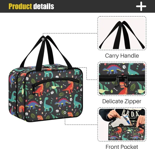 Vista 4 de CHIFIGNO Hanging Travel Toiletry Bag for Men Women Girls, Colorful Baby Dinosaur Cosmetic Case Large Travel Pouch Storage Bag for Shampoo