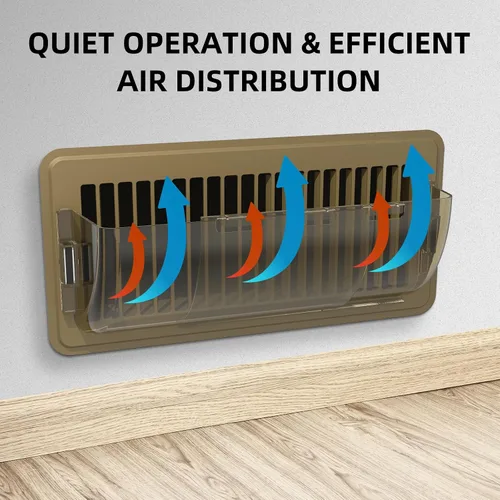Vista 7 de Deflectores de ventilación de aire y cubierta de calor magnética ajustable entre 10 y 14 pulgadas para piso del hogar, pared lateral, aire