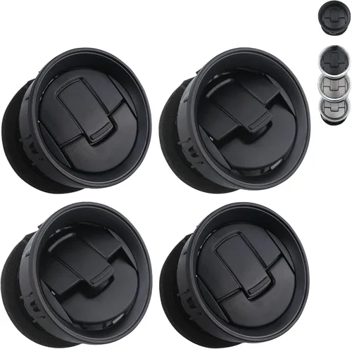 Vista 7 de TQPONLY Rejilla de ventilación del conducto de aire del calentador de AC del tablero (cromo y negro) Compatible con Ford F150 2004-2008/Lincoln Mark