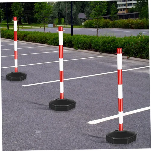 Vista 2 de Marcadores de entrada de bolardo de seguridad Bolardo de tráfico poste delineador poste con base Conos de tráfico de plástico Conos de tráfico