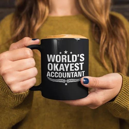 Vista 4 de Fantastic Gifts World's Okayest - Taza de contabilidad para regalo para compañeros de trabajo, regalo para miembros de la familia, regalos