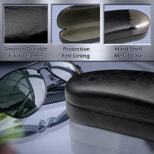 Vista 3 de MyEyglassCase - Funda rígida para lentes de sol con bolsa suave y tela