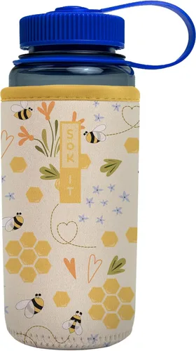 Vista 213 de Sok It BotlSok Funda para botella de agua con cubierta de neopreno aislante (Floral abstracto, se ajusta a CamelBak o Nalgene de 12 onzas)