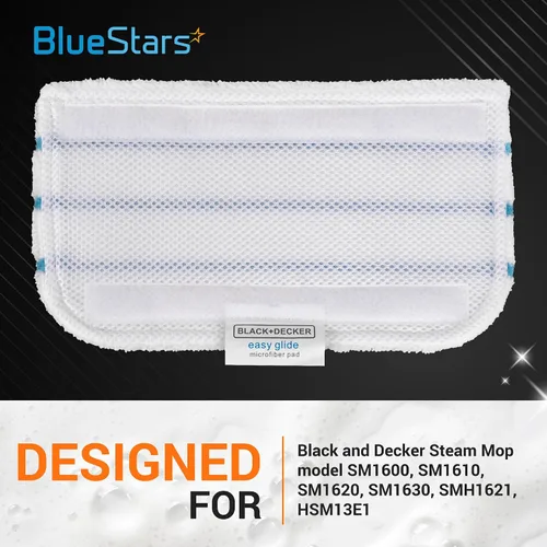 Vista 3 de BlueStars Almohadillas de repuesto para trapeador de vapor compatibles con trapeador de vapor Black and Decker SM1600, SM1610, SM1620, HSMC1321