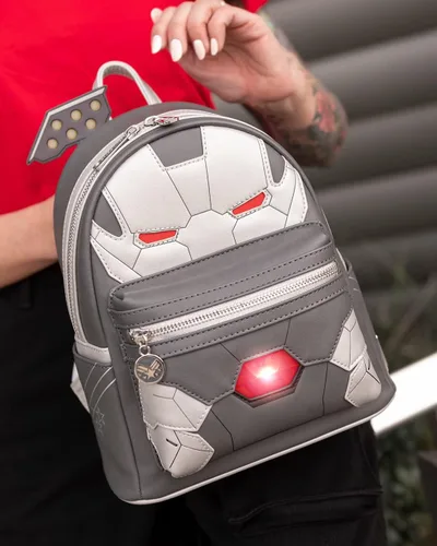 Vista 7 de Loungefly Marvel Light Up War Machine Cosplay Mini Mochila, Varios colores, Mvbk0230
