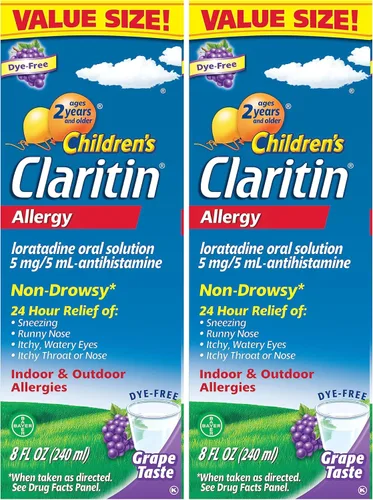 Vista 11 de Claritin Medicamento para alergias infantiles, loratadina sin somnolencia las 24 horas, 5 mg, líquido antihistamínico para niños de 2 años