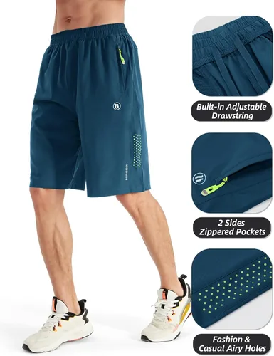 Vista 3 de HIFEOS Pantalones cortos deportivos para hombre, pantalones cortos de entrenamiento para correr, tenis, gimnasio, 5, 7, 9 pulgadas, cómodos