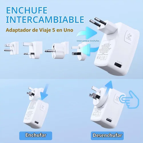 Vista 5 de Adaptador universal del viaje de 45W GaN, adaptador de corriente