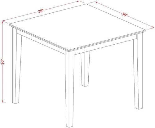 Vista 4 de HomeStock Baroque Brilliance - Juego de mesa de comedor de 5 piezas, incluye una mesa de cocina cuadrada y 4 sillas de comedor, 36 x 36 pulgadas