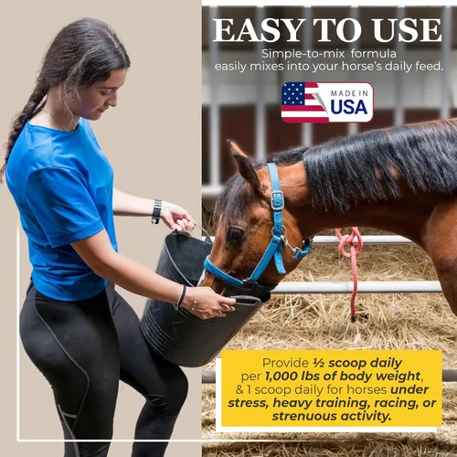 Vista 5 de Equerry's Suplemento de selenio y vitamina E para caballos Salud muscular y antioxidante Suplemento para caballos Forma de comida Bolsa de 20