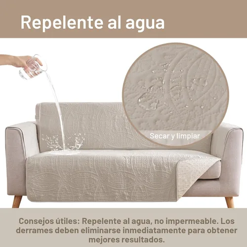 Vista 7 de Fundas acolchadas beige para sillas reclinables, impermeables, fundas para sillas reclinables para niños perezosos, fundas reclinables que admiten