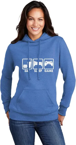 Vista 22 de Go All Out Eat Sleep Game - Sudadera con capucha para hombre y mujer Verde Irlandés