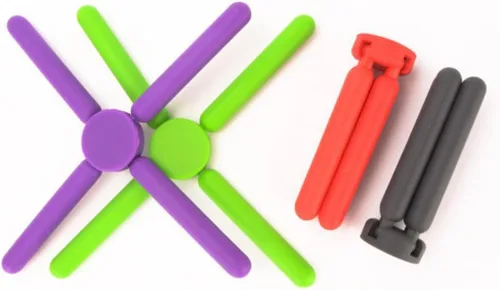 Vista 9 de Multifuncional De Silicona Placemat Soporte De Teléfono Celular En Forma De Cruz Para Mesa De Comedor - Gadget De Cocina Verde