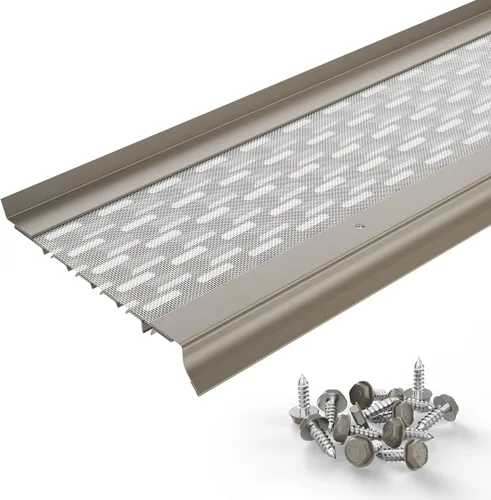 Vista 29 de Micromesh 5 pulgadas Gutter Guards Leaf Protection, 1 Pies Paquete de muestra Bronce oscuro, Malla de acero inoxidable, Cubiertas de canalón