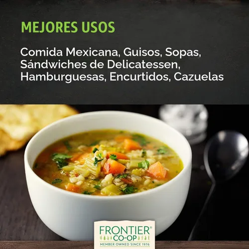 Vista 4 de Frontier Productos naturales, bolsa de cebolla blanca picada, producto orgánico certificado, bolsa de 16 oz