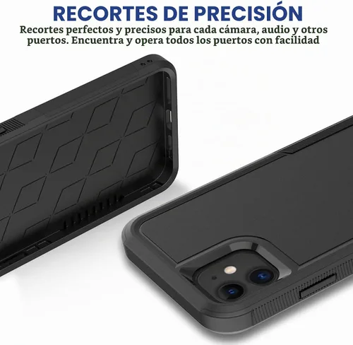 Vista 6 de MDCN Funda para iPhone 11: funda protectora de doble capa resistente para teléfono celular, a prueba de golpes, resistente, con protector