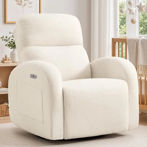 Vista 23 de Silla reclinable mecedora giratoria eléctrica, silla reclinable Gris Liight
