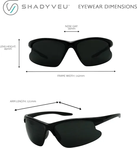Vista 5 de ShadyVEU - Gafas de sol para hombre con marco negro