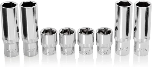 Vista 3 de Car Guy Tools - Juego de 8 llaves de vaso de 1/2" (3/8", multitipo)