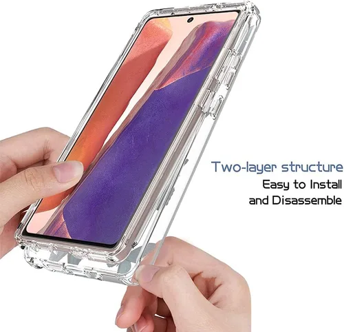 Vista 4 de Funda para Galaxy Note 20 5G, Samsung Note 20 para niñas, cuerpo completo, a prueba de golpes, transparente, floral, suave, flexible, TPU, funda