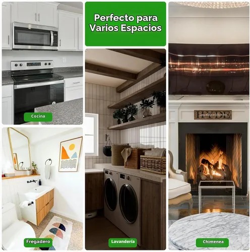 Vista 7 de LONGKING Loseta en muro adhesiva para cocina con diseño de mármol (10 azulejos)