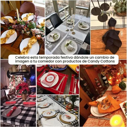 Vista 6 de Servilletas de Navidad, servilletas de tela, servilletas blancas 100% algodón, suaves y cómodas, servilletas reutilizables, servilletas de mesa