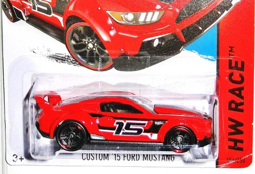 Vista 3 de Hot Wheels, 2015 HW Race, Custom '15 Ford Mustang [Rojo] 154/250