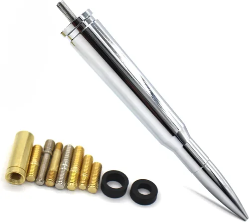 Vista 10 de Antena de 50 Cal Stubby con mástil para eliminar la antena de pista, reemplazo para Ford F150 F250 F350 RAM 1500 2500 GMC Denali Chevy Pick-up
