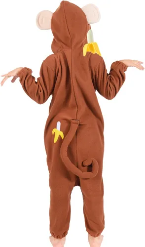Vista 6 de Mono de mono para niños, niñas, mono de animal, traje de Navidad para niños pequeños con accesorios de plátano